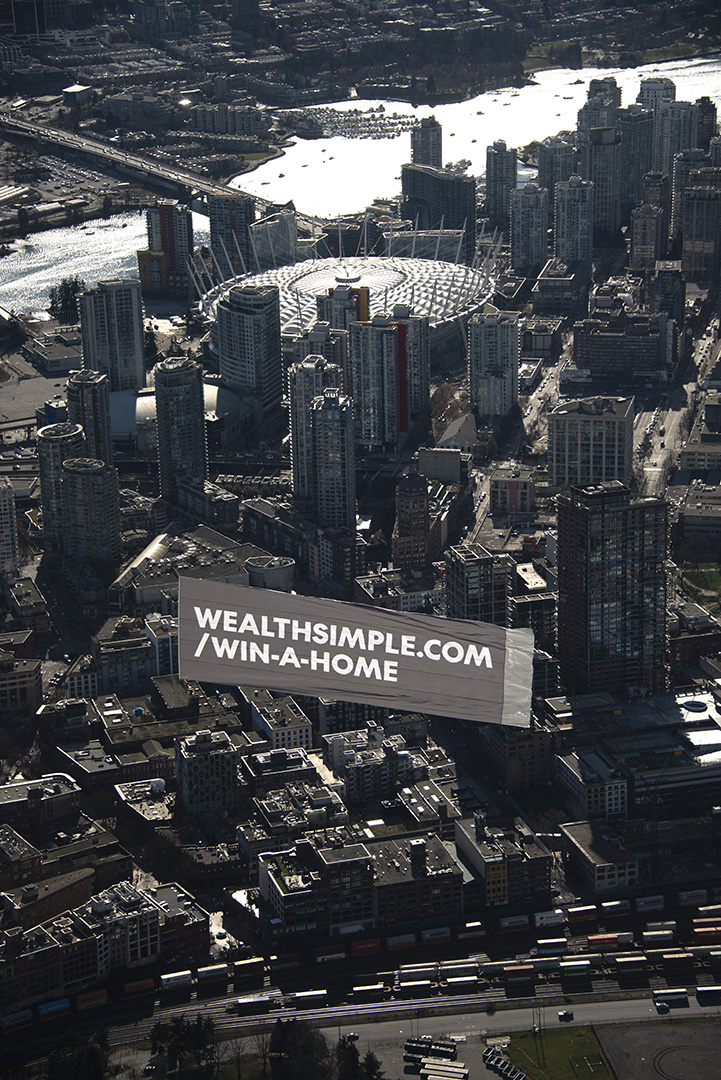 Wealthsimple — aerial BC Place billboard