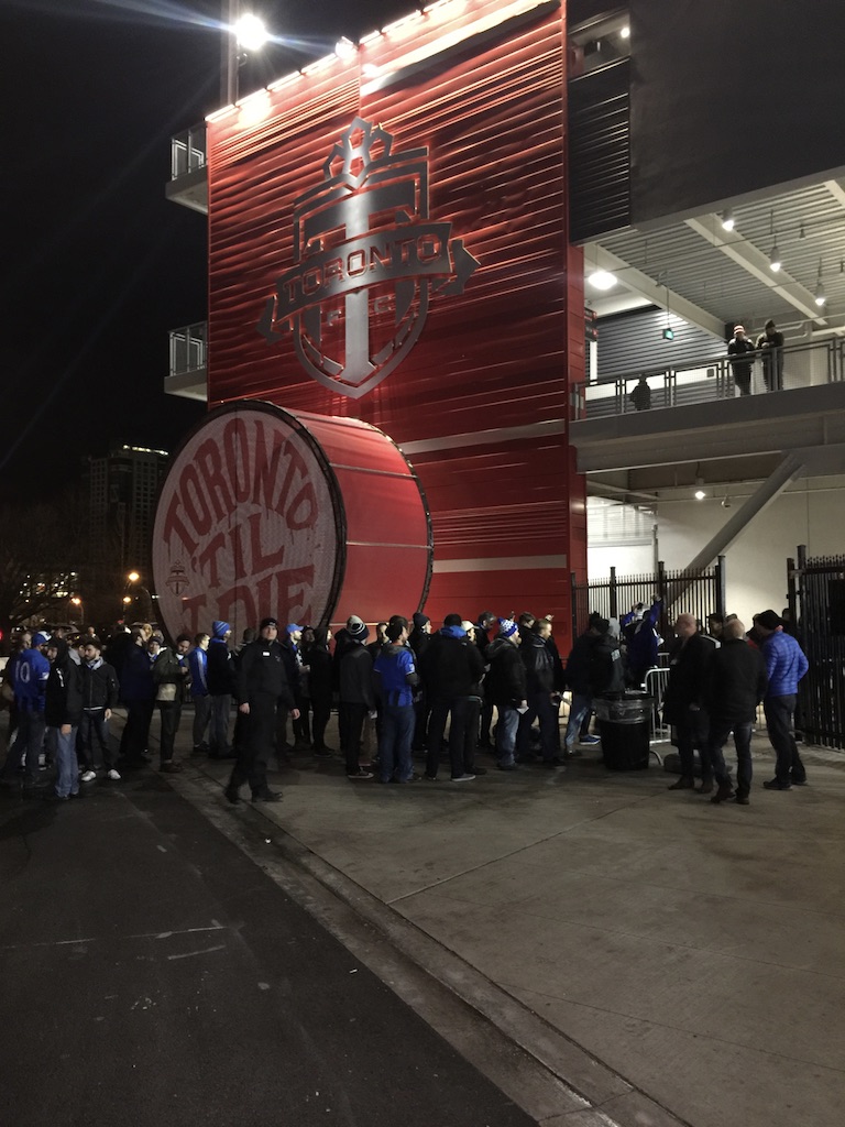 Toronto FC — night crowd outside BMO Field